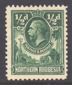 Northern Rhodesia Scott 1 - SG1, 1925 George V 1/2d MH*