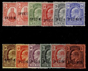 TURKS & CAICOS ISLANDS EDVII SG115s-126s, 1909-11 Specimen set, M MINT. Cat £300