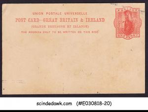 GREAT BRITAIN & IRELAND - 1892 1d QV UPU POSTCARD #CP27- UNUSED