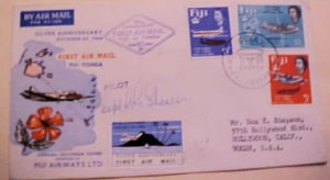 FIJI OCT 24 B/S TONGA 1964 WITH PILOT AUTOGRAPH