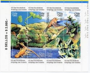 Chile 2000 JUAN FERNANDEZ BIRDS COLIBRI sheet Perforated Mint (NH)