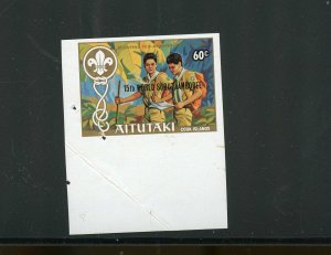 AITUTAKI BOY SCOUTS 60c I15th WORLD JAMBOREE OVPT IMPERF STAMP  MINT NH- 