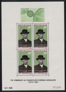 Senegal Chancellor Adenauer MS 1968 MNH SG#MS369