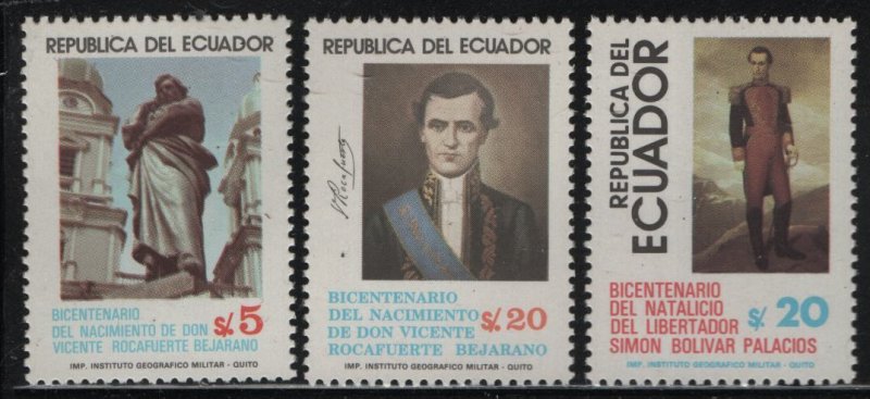 ECUADOR 1034-6 MNH F/VF SET OF 3