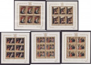Cook Is-Sc#170-4- id9-unused NH sheets of 6-Christmas-Paintings-1966-