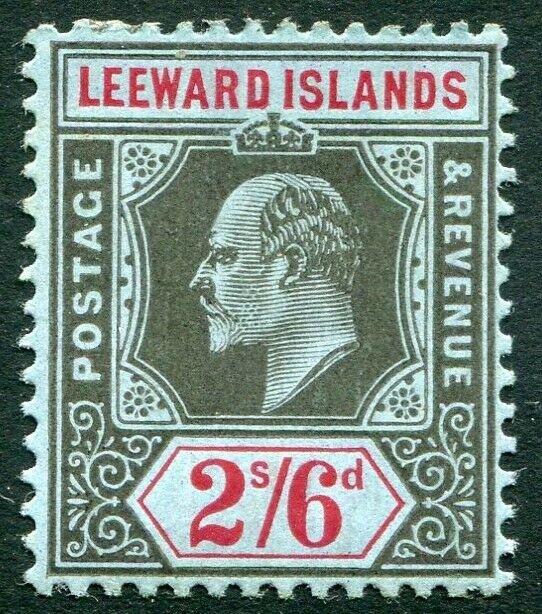 LEEWARD ISLANDS-1911 2/6 Black & Red/Blue Sg 44 AVERAGE MOUNTED MINT V33895