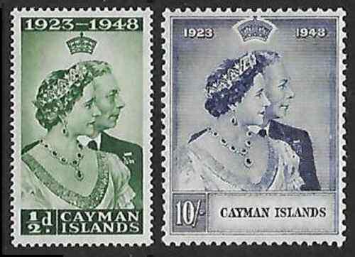 SILVER WEDDING CAYMAN ISLANDS 1948 Sc116 -117 MLH