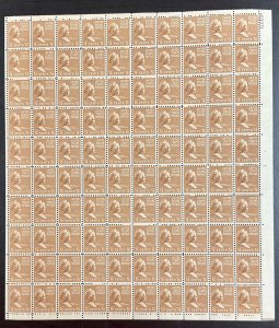 805 Presidential Series, Martha Washington MNH 1  1/2 cent Sheet of 100   1938