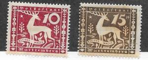 Wurttemberg #O53-O54   (MH)  CV $2.90