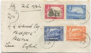 1946 Aden two airmail covers to England.