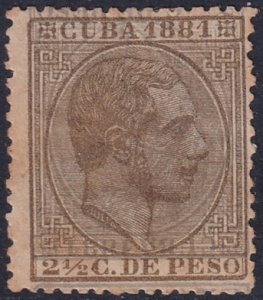 Cuba 1881 Sc 96 MH* double inverted impression toned