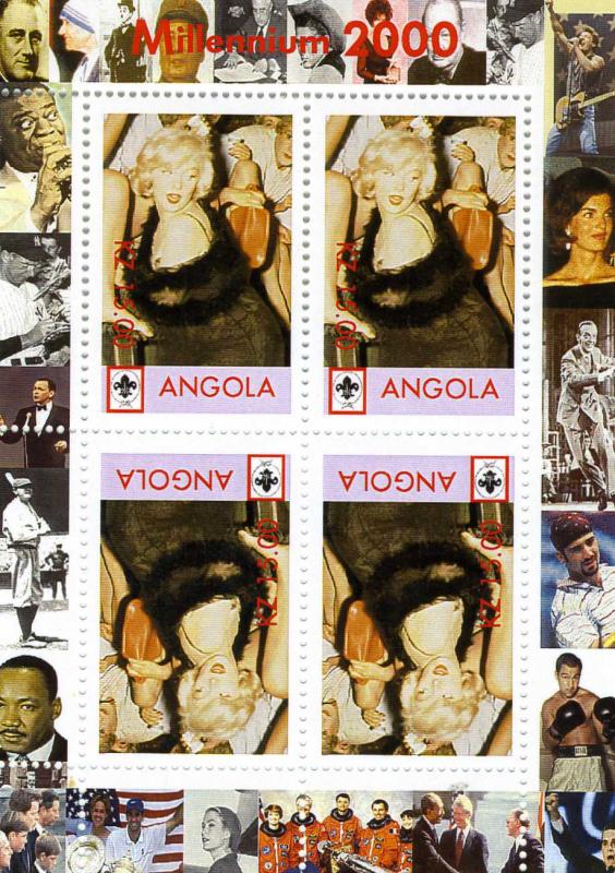 Angola 1999 Marilyn Monroe Sheet Perforated Inverted mnh.vf