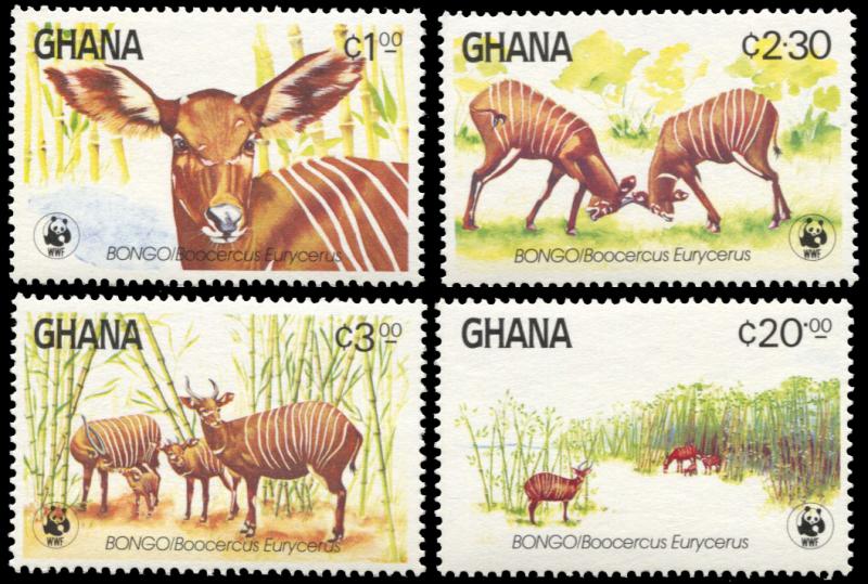 Ghana 927-930, MNH, Bongo World Wildlife Fund