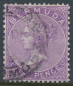 Bermuda SG 10a  SC# 8 *  Used  bright purple perf 14 x 12½ see details /scans