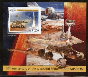 LIBERIA 2023 20th ANNIVERSARY OF THE LAUNCH OF SPIRIT MARS MISSION S/S MINT NH