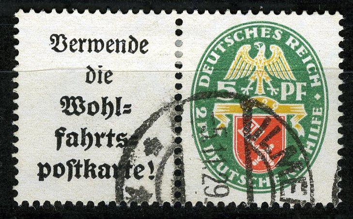 Zusammendrucke DR, Se-Tenant, 1929 Semi-Postal  Mi. W 34, VF ++ used