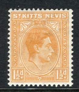 ST. KITTS - NEVIS; 1938 early GVI issue fine Mint hinged 1.5d. value