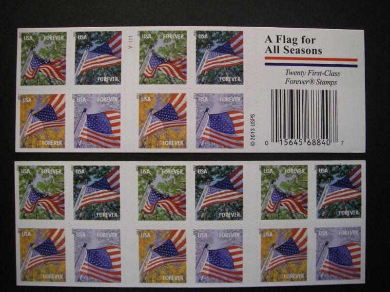 Scott 4799b, Forever Flag for All Seasons, Pane of 20 #V1111