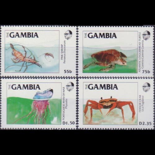 GAMBIA 1984 - Scott# 538-41 Marine Life One LH Set of 4 NH