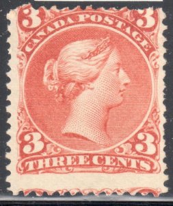 Canada #25var Mint Large Queen -- Vertical shift variety