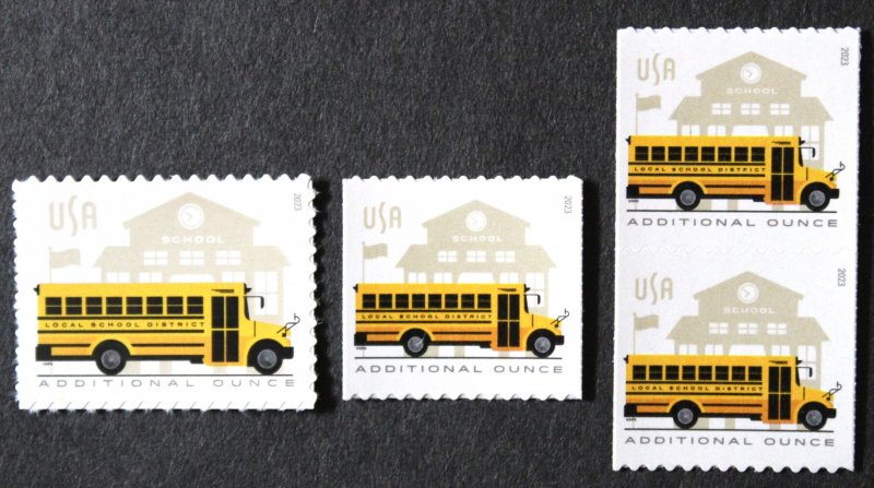 U.S.#5740-41 School Bus Addt'l Oz. 24c Set of Single + Coil Single & Pai...