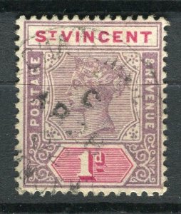 ST.VINCENT; 1890s early classic QV issue fine used 1d. value