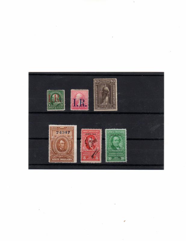 Select U.S. revenue stamps.