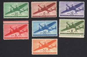 United States MINT Scott C25 - C31  F-VF  MNH  #P4  - BARNEYS