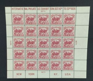 MOMEN: US STAMPS #630 WHITE PLAIN SHEET MINT OG LH LOT #37861