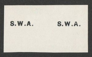 SOUTH WEST AFRICA 1927 SWA overprint only (SG type 10), imperf Proof pair..