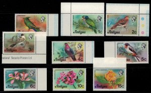 Antigua #405a-13a* NH  CV $10.15  Birds & Flowers