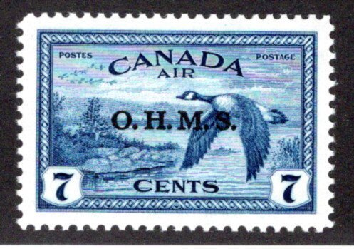 CO1, Scott, 7c Air Mail Official, Overprinted O.H.M.S., MNHOG, XF/SUP, Canada