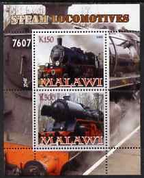 MALAWI - 2008 - Steam Railways #1 - Perf 2v Sheet - MNH - Private Issue