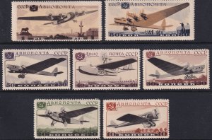 Russia Sc# C69 / C75 Jubilee Aviation Exhib 1937 airmail set MLMH CV $92.25