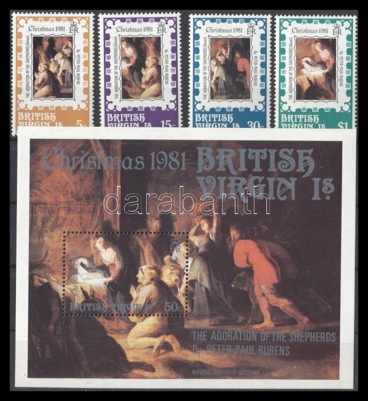 Virgin Islands stamp Christmas set MNH 1981 Mi 419-422 + block Mi 16 WS107278