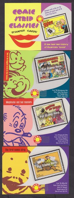 USPS Packet of Comic Strip Classics Stampers Savers Cards for Scott 3000 a-t