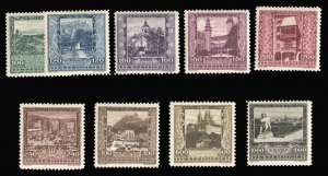 Austria #B57-65 Cat$100, 1923 Views, complete set, never hinged