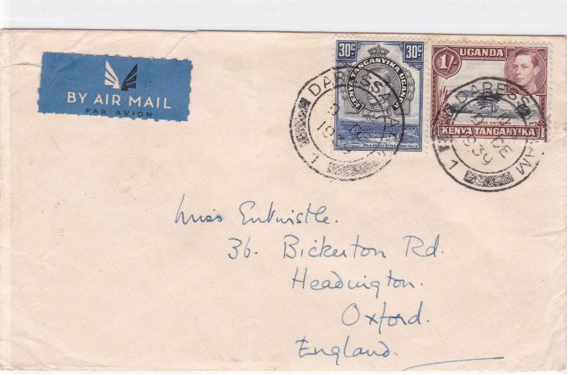 kenya tanganyika uganda 1939 air mail  stamps cover  ref r13450