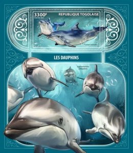 Togo - 2017 Dolphins on Stamps - Stamp Souvenir Sheet - TG17413b