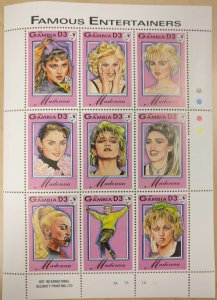 Gambia 1993 - Madonna Stamps - Sheet of 9 Stamps - Scott #1396 - MNH