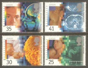 GREAT BRITAIN Sc# 1577 - 1580 MNH FVF Set - 4 Europa Medical Technology