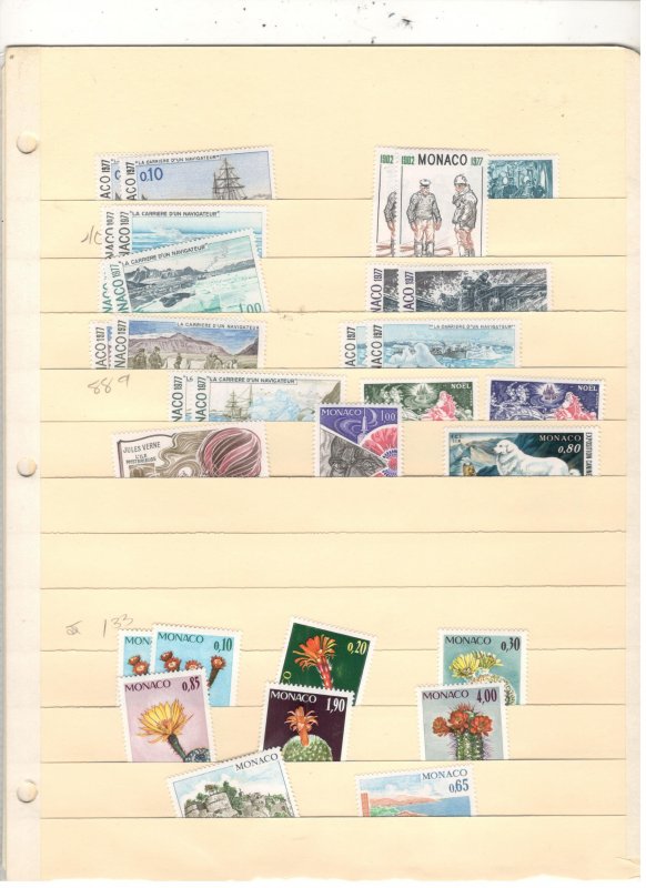 MONACO COLLECTION ON STOCK SHEET MINT/USED