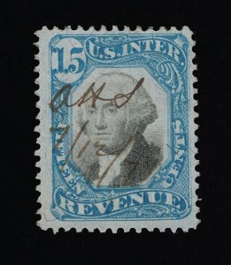 EXCELLENT GENUINE SCOTT #R110 F-VF 1871 BLUE & BLACK 2ND ISSUE REVENUE #18364