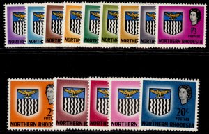 NORTHERN RHODESIA QEII SG75-88, 1963 Arms set, NH MINT. Cat £60.