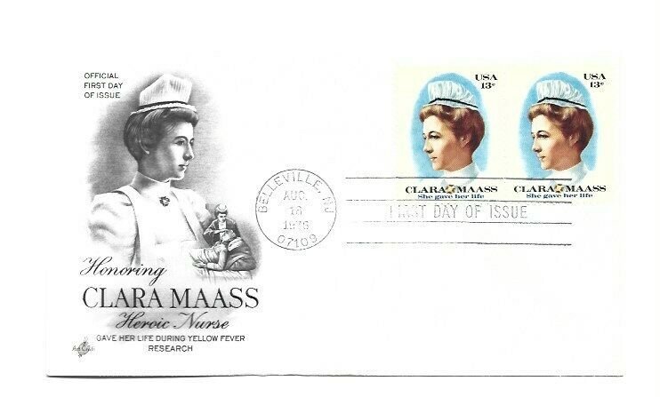 1699 Clara Maass ArtCraft,  pair, FDC