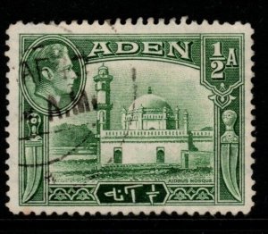 ADEN SG16 1937 ½a YELLOW-GREEN FINE USED