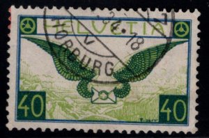 Switzerland Scott C14 Used airmail stamp  CV$82