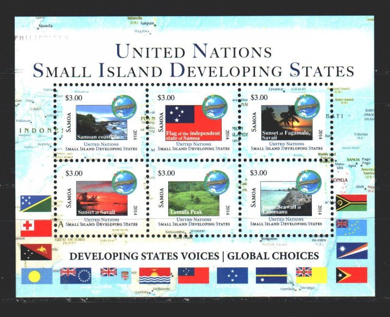 Samoa. 2014. bl91. Oceania Small Countries Union, landscapes. MNH.