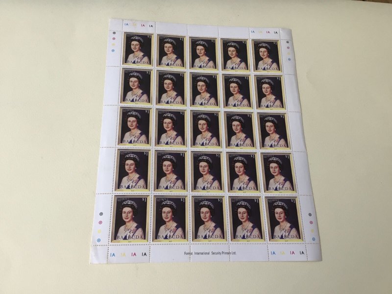 Queen Elizabeth 11 Barbuda  Dollar mint never hinged stamps sheet Ref 55181