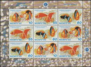 Niuafo'ou 1998 SG278 Ocean sheetlet of 9 MNH